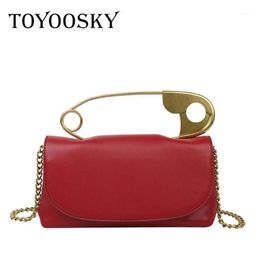 Personality Brooch Type Women's Shoulder Bags Funny Pins Design Messenger Bags Pu Leather Women Handbag Ladies Flap1236J