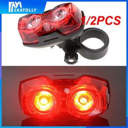 1/2PCS Super Bright Dual-lamp Tail Light Large Wide-angle Design 2 LED 400LM Bike Rear Tail Light 3 Modes IPX4 Without
