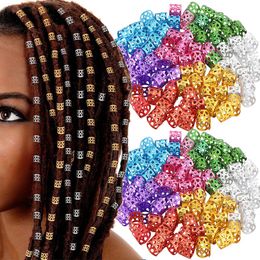 100-500pcs Aluminum Colourful Dreadlock Hair Rings Cuff Clips Hair Braids Colorful Dirty Braids Bead Hairpin Hair Accessories