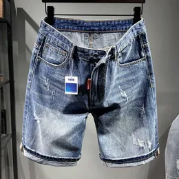 Men Loose Shorts Mens Denim Shorts Summer Ripped Short Jeans Male Oversized