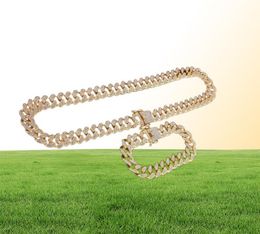 13mm 1630inches HipHop Bling Jewelry Men Iced Out Chain Necklace Gold Silver Miami Cuban Link Chains8839378