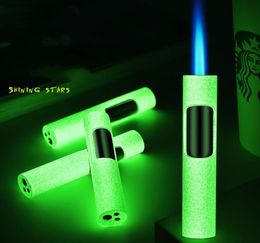 2022 New Torch Luminous Lighter Jet Windproof Cigarette Cigar Gas Lighter Pen Spray Gun Butane Refill Metal Lighter Gadgets Gift3888973