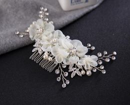 Bridal Hair Combs for Bride Pearls Crystal Bridal Hairbands Wedding Veil Dress Comb Bridal Headpieces Silk Flower Headdress Hair A3546492