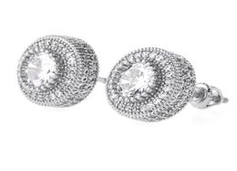Luxury Designer Men Stud Earrings Hip Hop Jewellery Fashion Women Round Ear Ring Mens Diamond Earings Iced Out Stud Earing Bling Rap9857101