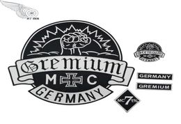 GREMIUM Germany Embroidered Patches Full Back Size Patch for Jacket Iron On Clothing Biker Vest Rocker Patch1118568