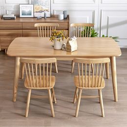 Nordic Luxury Rectangular Dining Table Small Apartment Home Dining Tables and Chairs Set Japanese Solid Wood Dining Tables Z