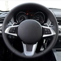 Black Soft Artificial Leather DIY Hand-stitched Car Steering Wheel Cover for BMW Z4 E89 2009-2016
