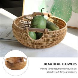 Bread Basket Plastic Fruit Tray Rattan Baskets Storage Wicker Serving Container Shopping