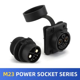 Square M23 2+1+5 Waterproof Connector with Dust Cover Male Female Battery Rectangular Plug Socket Lithium Battery Connectors