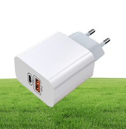5V 24A PD USB Wall Chargers Type C US EU Plug Fast Charging Charger Adapter for iPhone 12 11 Pro Max3309787
