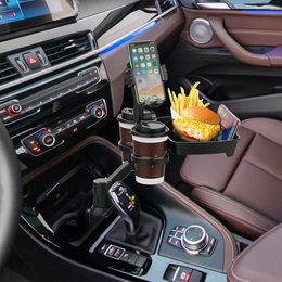 Multifunctional Car Cup Holder Adjustable Drinks Support 360 Rotating Food Eating Tray Table Coffee Burger Shelf Car Interior