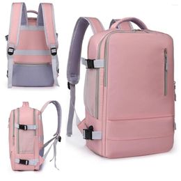 Backpack Women Travel Water Repellent Daypack Teenage Girls USB Charging Laptop Schoolbag With Luggage Strap Casual