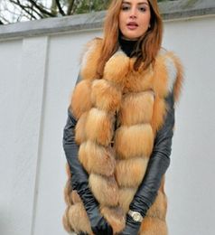 Women039s new red fox fur vest natural fox fur real fox fur short vest casual fashion warm autumn and winter European street st8542745