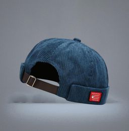 BeanieSkull Caps Brand Vintage Beanie Hats Men Women Spring Autumn Landlord Hat Streetwear Hip Hop Brimless Corduroy Docker Cap W4889941