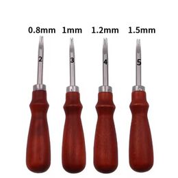 Leather Knife Edge Beveler Sharp Cutting Tool V-shaped Blade Leather Trimming Chipper Handmade DIY Leather Shovelling Tools