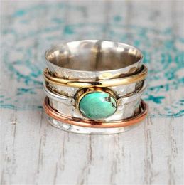 Bohemian Natural Stone Rings for Women Men Vintage Turquoises Finger Fashion Party Wedding Jewelry Accessories6661129