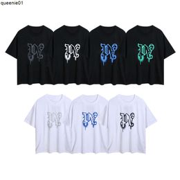 Men's T-shirts 24ss European and American Summer New Loose Mens and Womens T-shirt Graffiti Letter Print Round-neck Short Sleeves S-xxl.