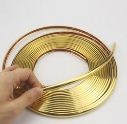 8M Car Wheel Hub Rim Edge Protector Ring Tire Strip Guard Gold plating Decals9555369