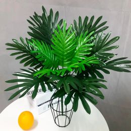 50cm 18 Leaves Artificial Plants Tropical Palm Tree Fake Monstera Leaves Plastic Persian Faux Tree Leafs for Office Home Decor