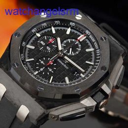 AP Crystal Wrist Watch Royal Oak Offshore Series Automatic Mechanical Male Forged Carbon 44mm Time Display Ceramic Ring Tape Waterproof Night Light 26400
