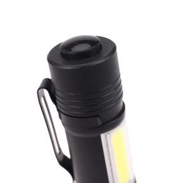 AFBC New Mini Portable Aluminium Q5 LED Flashlight XPE&COB Work Light Lanterna Powerful Pen Torch Lamp 4 Modes Use 14500 Or AA