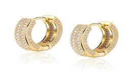 Hip Hop Gold Hoop Earrings Jewellery Fashion Mens Womens Silver Iced Out Bling Earring5019391