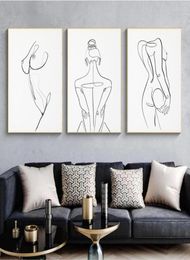 Woman Body One Line Drawing Canvas Painting Abstract Female Figure Art Prints Nordic Minimalist Poster Bedroom Wall Decor Painting8243980