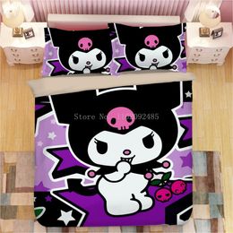 Kuromi My Melody Bedding Set 3D Print Duvet Cover Quilt Cover Sets Pillowcase Children Kids Bedroom Decorate Home Textiles Gift