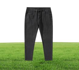 Jeans Men Black Moto Skinny Stretch Ripped Denim Pencil Pants Streetwear s Pure Colour Elastic 2204088020483