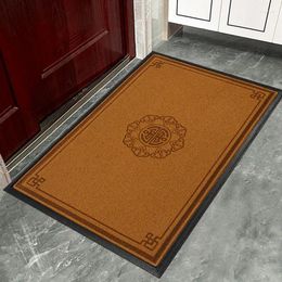 Carpets Durable Rubber Door Mats Floral Non Slip Hallway Floor Rugs Bathroom Carpet Mat Home Welcome For Front Entrance Doormat