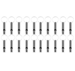20 Pack Aluminum Whistle Sports Emergency Survival Whistles with Key ChainBlack3268459