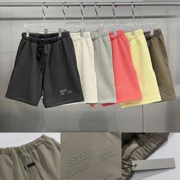 mens shorts Double line double row plush shorts for men and women's high street loose capris