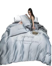Fourpiece Silk Bedding Sets King Queen Size Luxury Quilt Cover Pillow Case Duvet Cover Brand Bed Comforters Sets High Quality Fas2663701