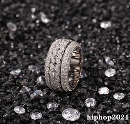 Rotatable Diamond Ring Fashion Hip Hop Ring Jewelry Mens Gold Silver Rings Iced Out Rings7158930