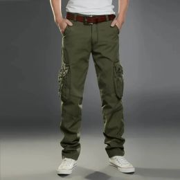 Big Size Cargo Pants Men Military Multi-Pocket Wear-resistant Straight Trousers Spring Autumn Outdoor Casual Tactical Joggers