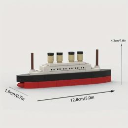 56Pcs Mini Titanic Cruise Ship Model Building Blocks Bricks Boat Kit Sets Children Assemble Toys Birthday Gift