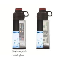 Diversion Water Bottle with Phone Pocket Secret Stash Pill Organizer Can Safe Plastic Tumbler Hiding Spot for Money Bonus Tool 28145880