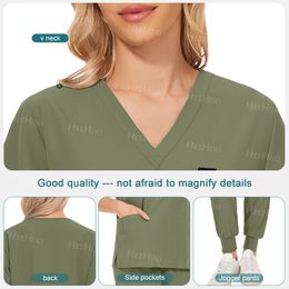 Elastic Nurse Uniform Medical Scrub Operating Room Surgical Gown Solid Color Nursing Pediatric Clinic Suit Soft Work Wear Unisex