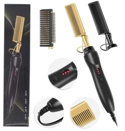 Hair Straightener Heating Comb Smooth Iron Straightening Brush Corrugation Curling Iron Hair Curler Comb MultiFunction Use314i9539231