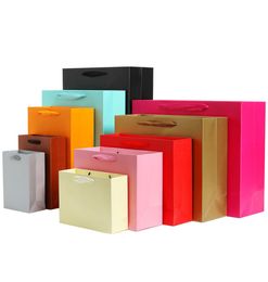 100pcs lot Gift Paper Bag Custom Gift Clothing Shopping Bag Kraft Paper Spot Printing Solid Colour Black White Pink 2105178516875