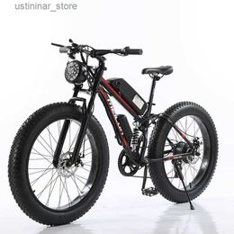 Bikes Ride-Ons FEIVOS W3 1000W 48V snow tires Electric bicycle Aluminum 26 inch e bike with shock absorber Free shipping electric mountain bike L47