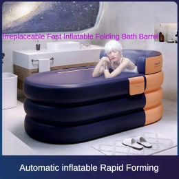 Portable adult folding bathtub bucket, large capacity folding household sweat steam bathtub, children's inflatable swimming pool