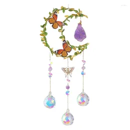 Decorative Figurines Amethyst Moon Crystal Suncatcher Window Hanging Good Luck Charms Gifts For Women Christmas Thanksgiving Birthday