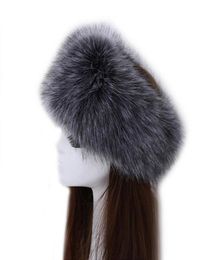 Winter Thick Fox Hair Circle Russian Hat y Headband Female Fur Headband Furry Headband Wide Headdress Ski Hat Accessories 2103299546055