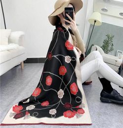 Autumn Winter Cashmere Scarf Women Designer DoubleSided Camellia Print Blanket Scarves Ladies Shawl and Wraps MY202619103387