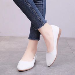 Casual Shoes Fashion Women Pointed Toe Loafers Comfortable Leather Slip On Soft PU Ballet Flats Shoe 553