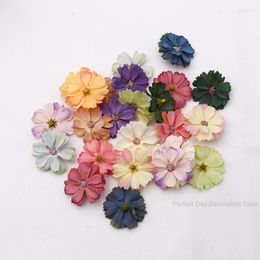 Decorative Flowers 4.5cm DIY Artificial Silk Flower Head Home Decoration Wedding Wall Corsage Headwear Accessories