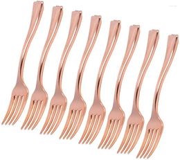 Disposable Flatware Rose Gold Mini Forks Fruit Dessert Pudding Plastic Silverware Perfect For Catering Events Weddings Parties