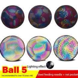 Soccer Reflective Soccer Ball Luminous Night Glow Footballs Adult Child Training Competition Football Student Training Soccer Ball