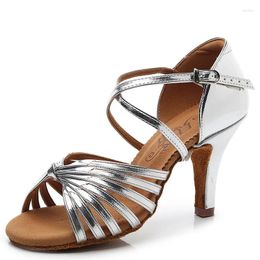 Dance Shoes Free Return Women Latin BD2398 Silver Dancesport Ladies Dancing Sandal Ballroom Salsa Bachata